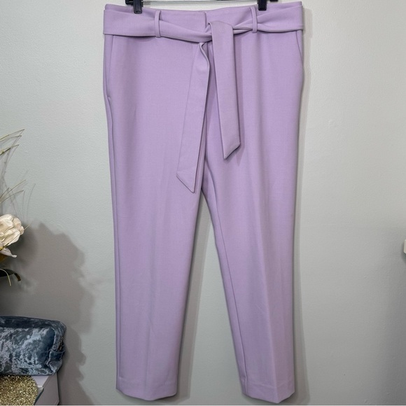 LOFT Marisa Slim Tie Waist Ankle Pant Dress Pants Lavender Purple Size 12 - Picture 4 of 12